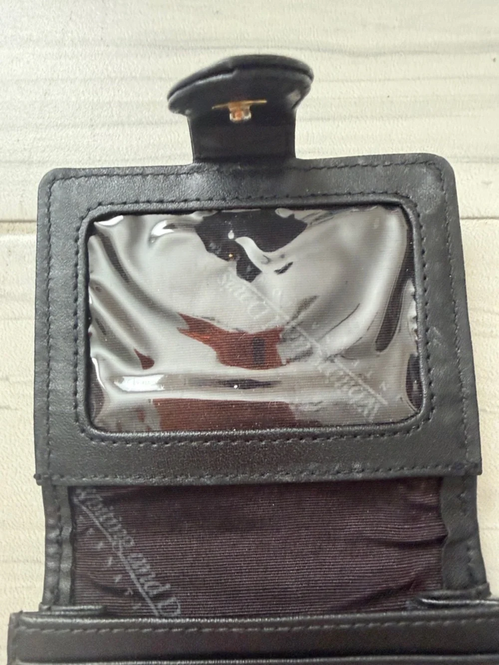 Whiting & Davis Black Snap Wallet